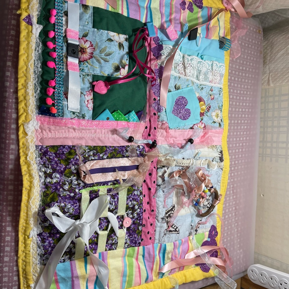 Fidget quilt!  Pastel colors/bright and cheerful